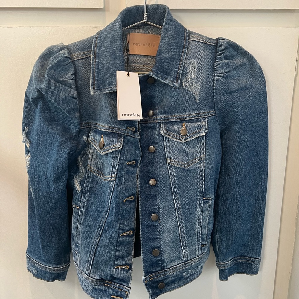 Retrofete Denim Jacket “ Ada” in Worn Vintage Blue. Size XS